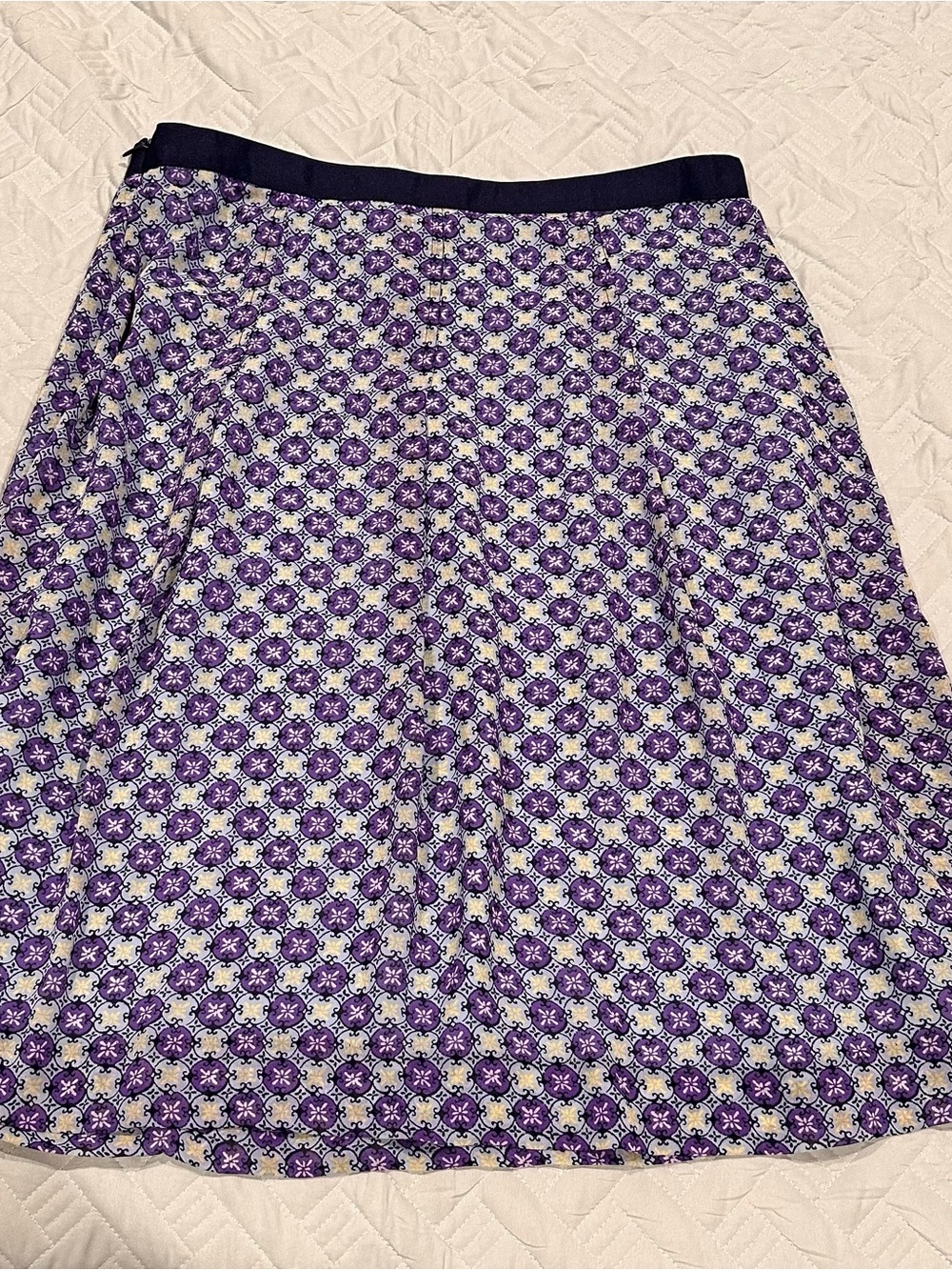 Sunset Rd Women’s Purple Floral A-Line Skirt Size 10 Midi Pull-On Lightweight